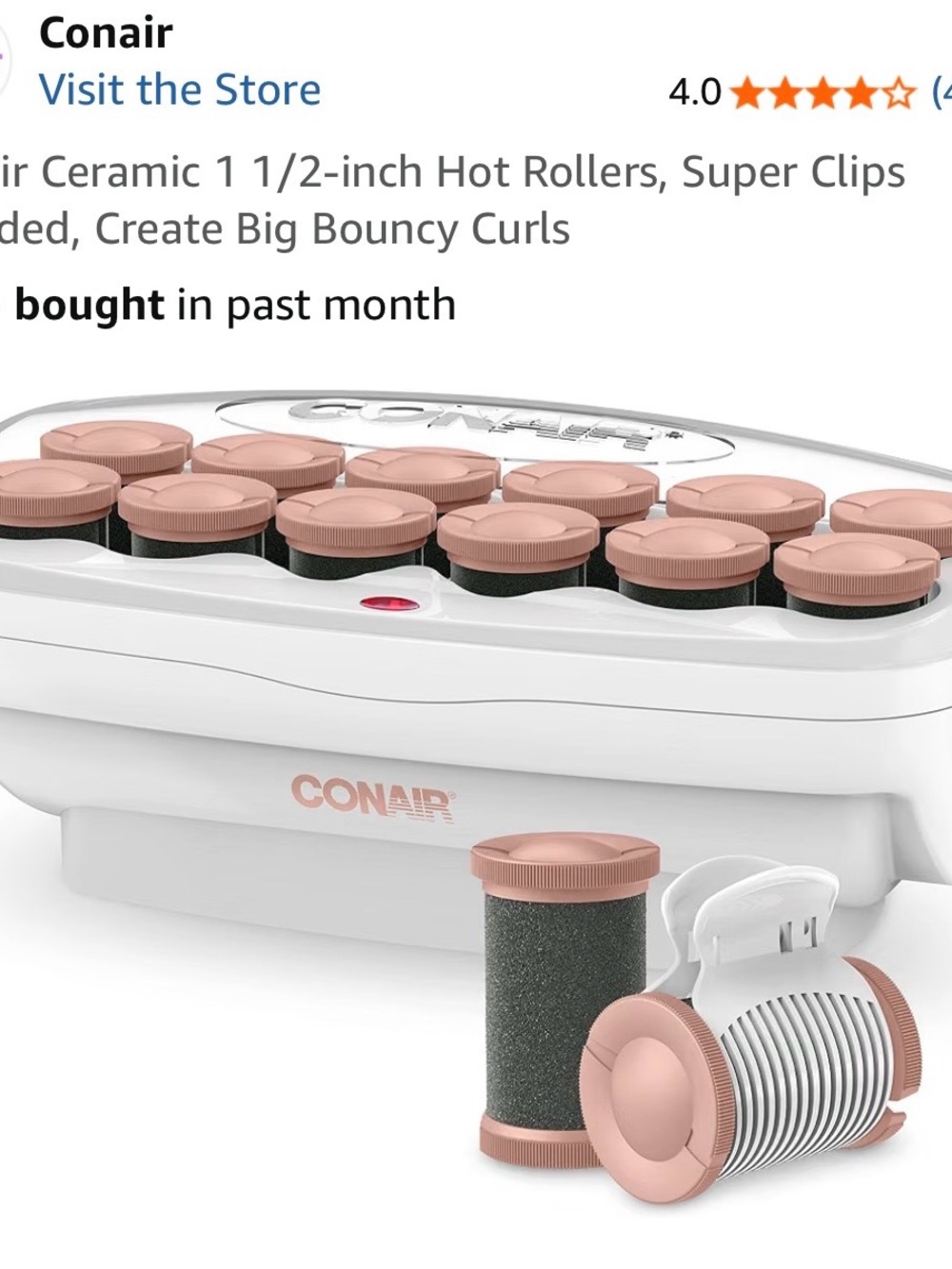 Conair Rose Gold 1½-Inch Hot Rollers with Super Clips